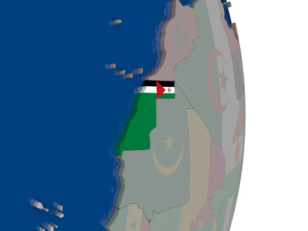 Western Sahara with its flag — Stock Photo, Image
