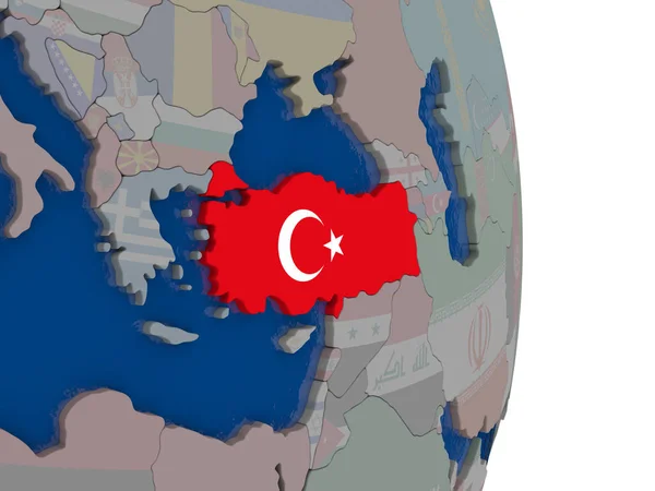 Turkey with its flag — Stock Photo, Image