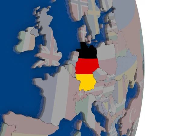 Germany with its flag — Stock Photo, Image