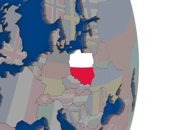 Polska z jego banderą — Zdjęcie stockowe