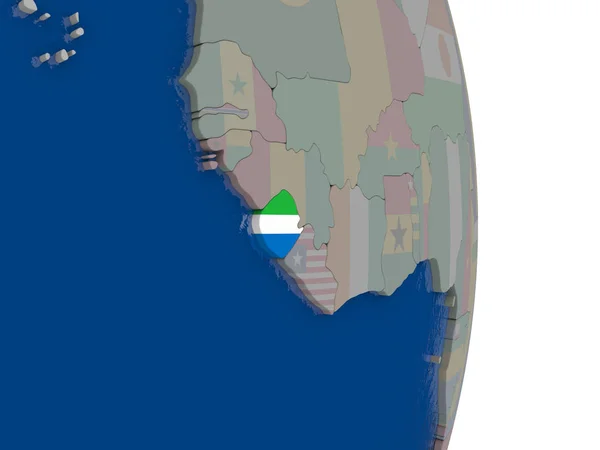 Sierra Leone met haar vlag — Stockfoto