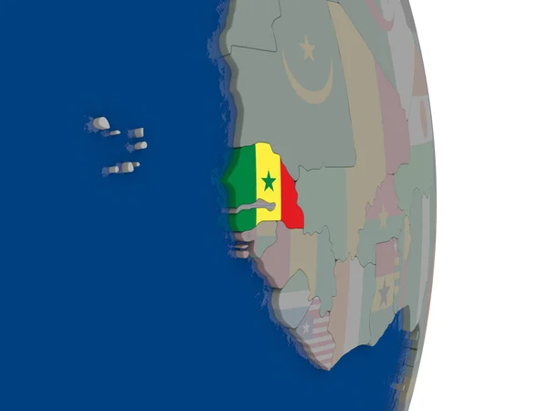 Сенегал со своим флагом — стоковое фото