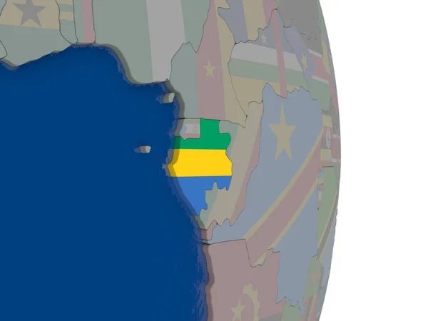 Gabon met zijn vlag — Stockfoto