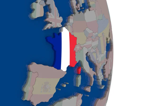 France with its flag — Stock Photo, Image