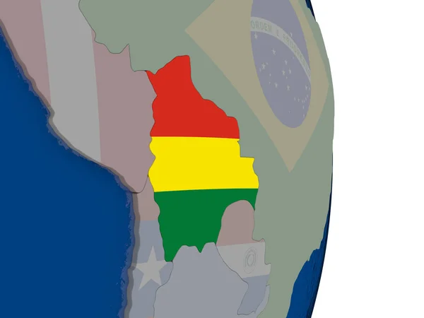 Bolivien mit seiner Flagge — Stockfoto