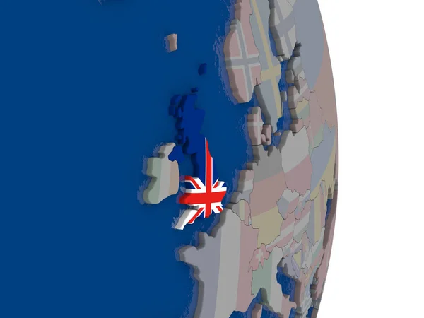 United Kingdom with its flag — Stock Photo, Image
