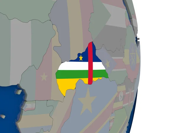 Centraal-Afrika met zijn vlag — Stockfoto