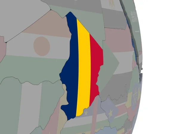 Tchad avec son drapeau — Photo