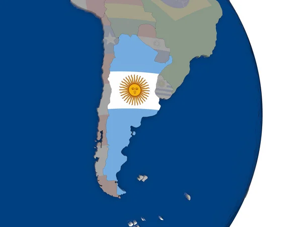 Argentina with its flag — Stock Photo, Image