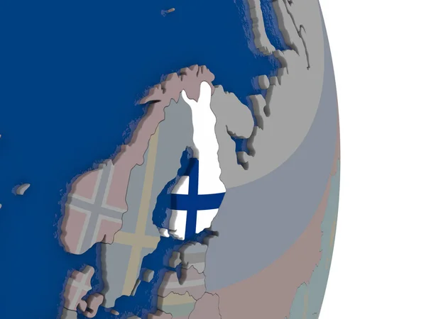 Finlandiya kendi bayrağı ile — Stok fotoğraf