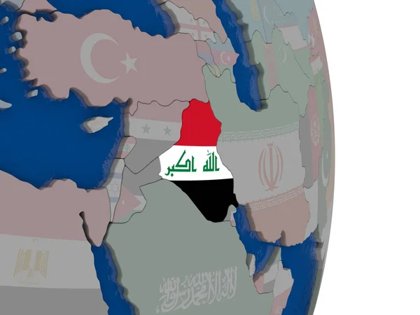 Iraq con la sua bandiera — Foto Stock