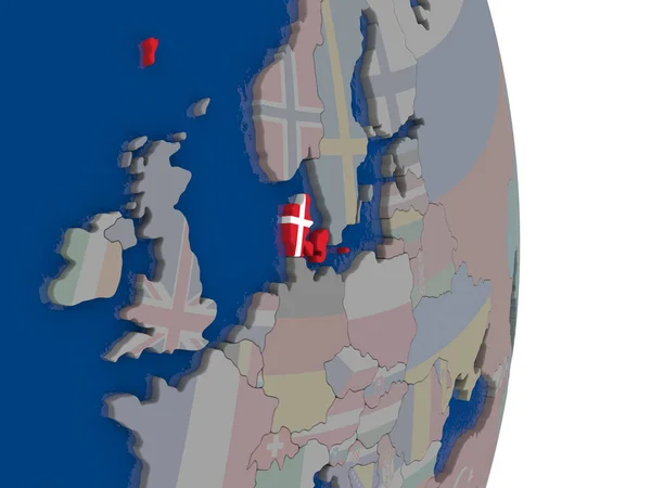 Dinamarca com a sua bandeira — Fotografia de Stock