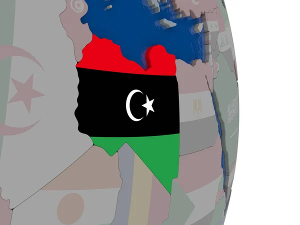 Libya with its flag — Stock Photo, Image