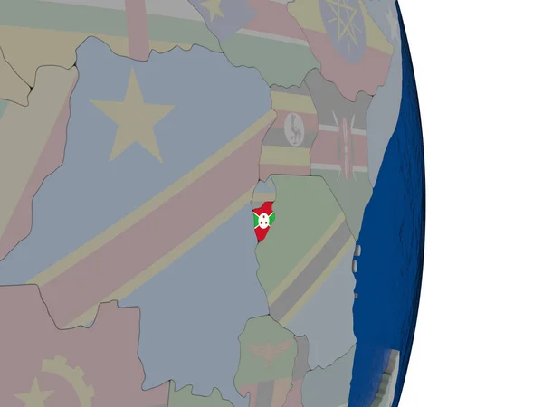 Burundi with its flag — Stock Photo, Image
