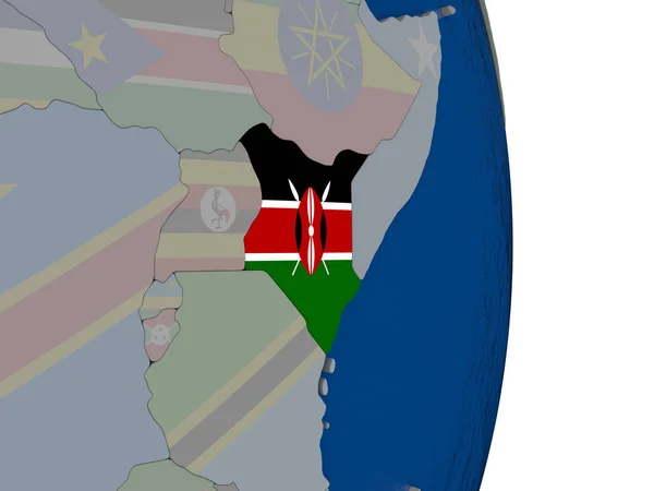 Kenya con la sua bandiera — Foto Stock
