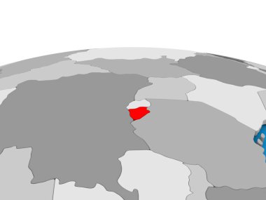 Burundi kırmızı küre üzerinde