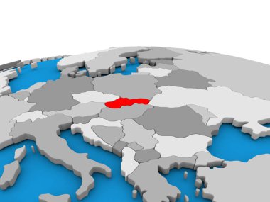 Slovakya kırmızı küre üzerinde
