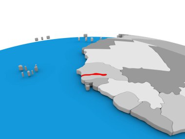 Gambiya kırmızı küre üzerinde