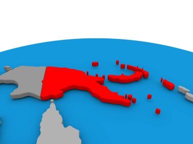 Papua Yeni Gine kırmızı küre üzerinde