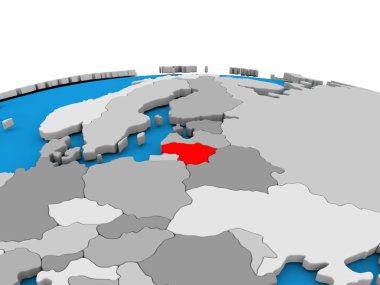 Litvanya kırmızı küre üzerinde
