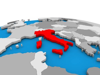 Kırmızı küre üzerinde İtalya