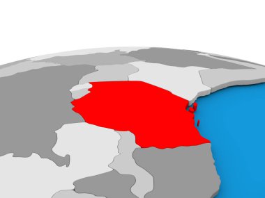 Tanzanya üzerinde küre kırmızı