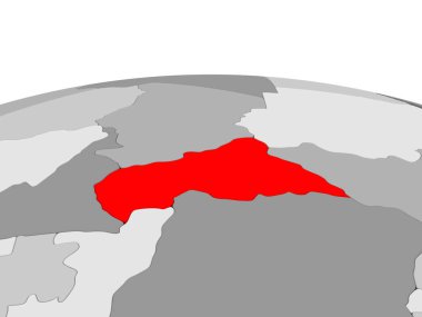Orta Afrika kırmızı küre üzerinde