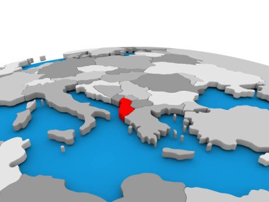Arnavutluk kırmızı küre üzerinde
