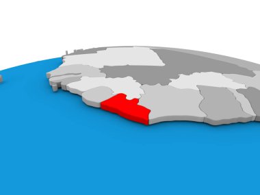 Liberya kırmızı küre üzerinde