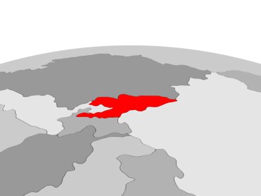 Kırgızistan kırmızı küre üzerinde