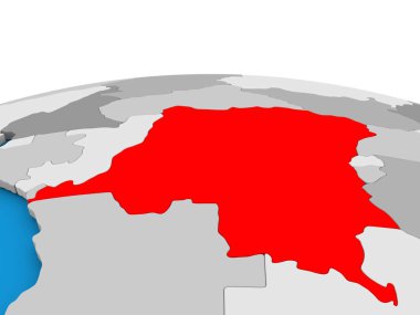 Demokratik Kongo Cumhuriyeti küre kırmızı üzerinde