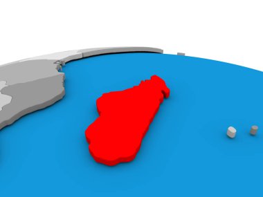 Küre kırmızı Madagaskar