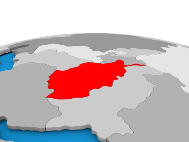 Afganistan kırmızı küre üzerinde