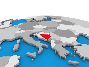 Bosna kırmızı küre üzerinde