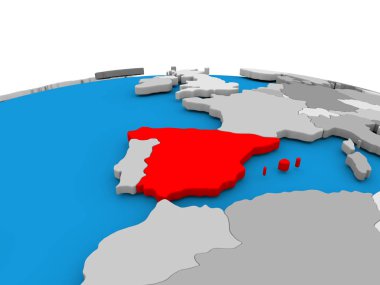İspanya kırmızı küre üzerinde