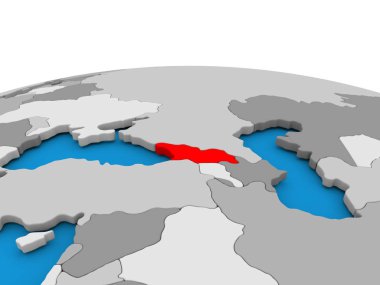 Gürcistan kırmızı küre üzerinde