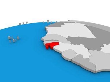 Gine-Bissau kırmızı küre üzerinde
