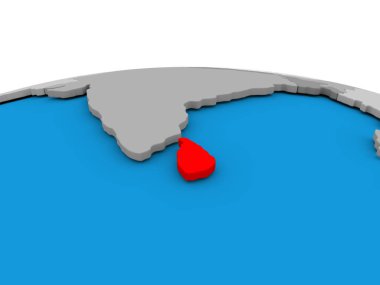 Sri Lanka kırmızı küre üzerinde