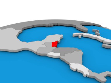 Belize kırmızı küre üzerinde