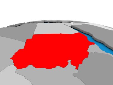 Sudan kırmızı küre üzerinde