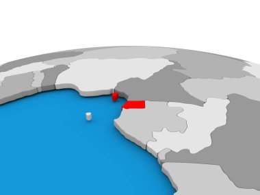 Ekvator Ginesi kırmızı küre üzerinde