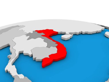 Vietnam üzerinde küre kırmızı