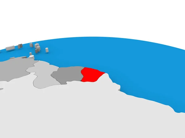 Guayana Francesa en globo en rojo — Foto de Stock