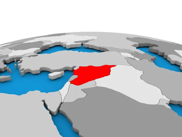 Siria sul globo in rosso — Foto Stock