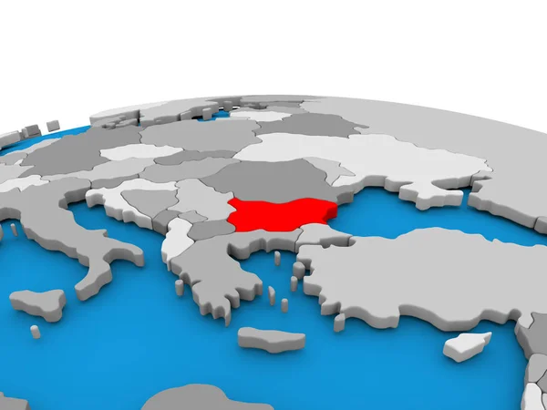 Bulgaria sul globo in rosso — Foto Stock