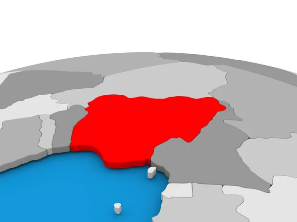 尼日利亚在红色的地球上 — 图库照片