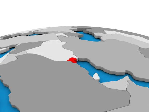 Kuwait sul globo in rosso — Foto Stock