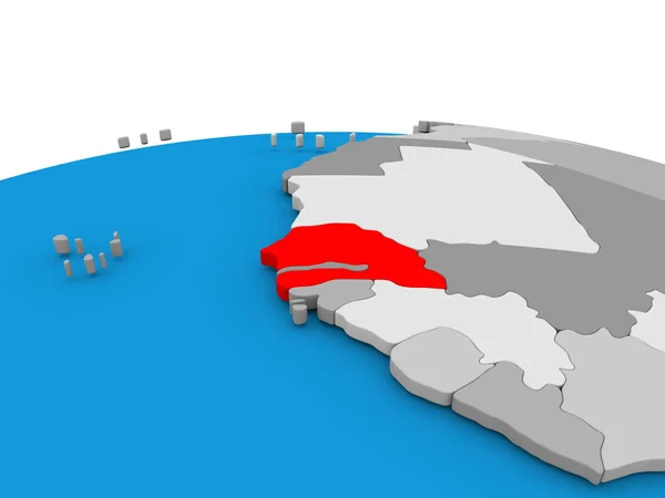 塞内加尔在红色的地球上 — 图库照片