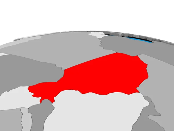 Níger en globo en rojo —  Fotos de Stock