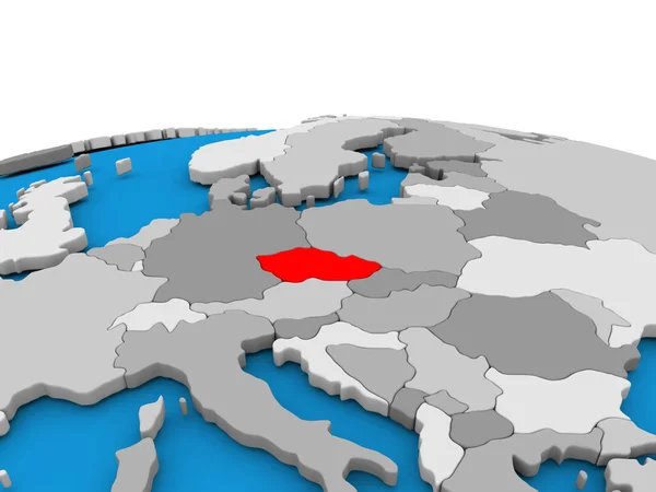 República Checa en globo en rojo — Foto de Stock